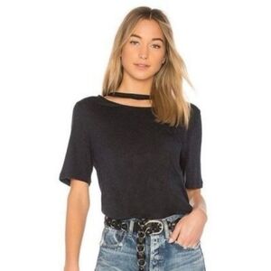 IRO Gray Lassla Angora & Cashmere Blend Short Sleeve Tee - Size M